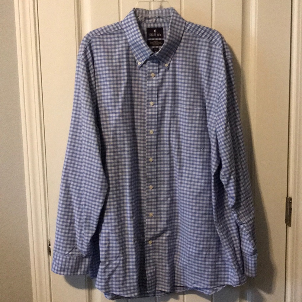 Stafford Travel Wrinkle-Free Fitted Oxford - Size 18 36/37